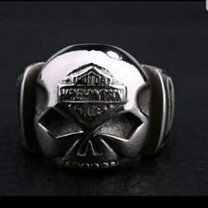 mens stainless harley davidson ring